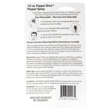 Pepper Shot 1.2% MC 1/2 Oz Pepper Spray Hard Case Belt Clip And Quick Release Keychain